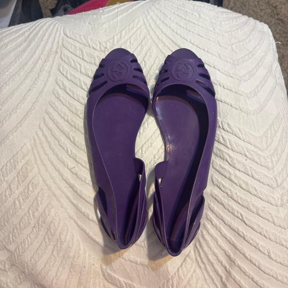 Gucci Purple Jelly Flats